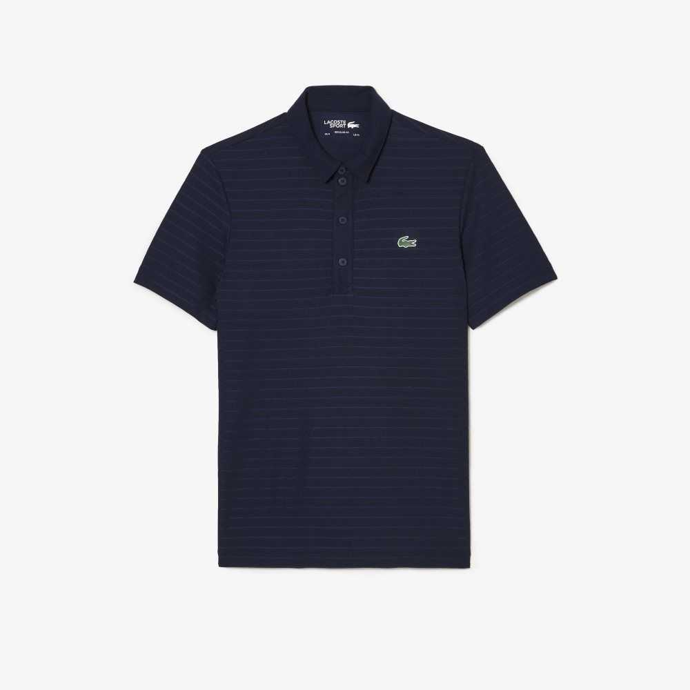 Lacoste SPORT Textured Andas Golf Polo Marinblå Blå | DRMIU-5684