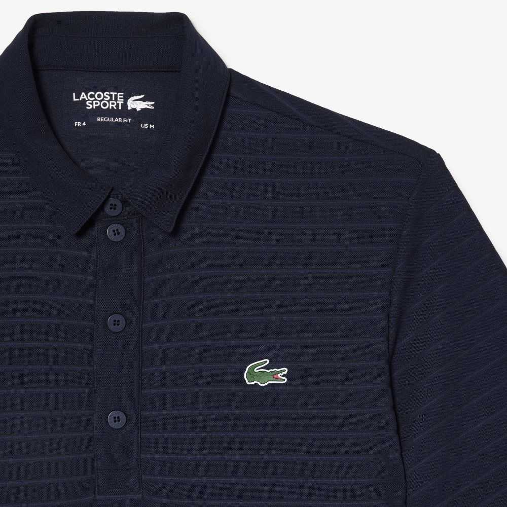 Lacoste SPORT Textured Andas Golf Polo Marinblå Blå | DRMIU-5684