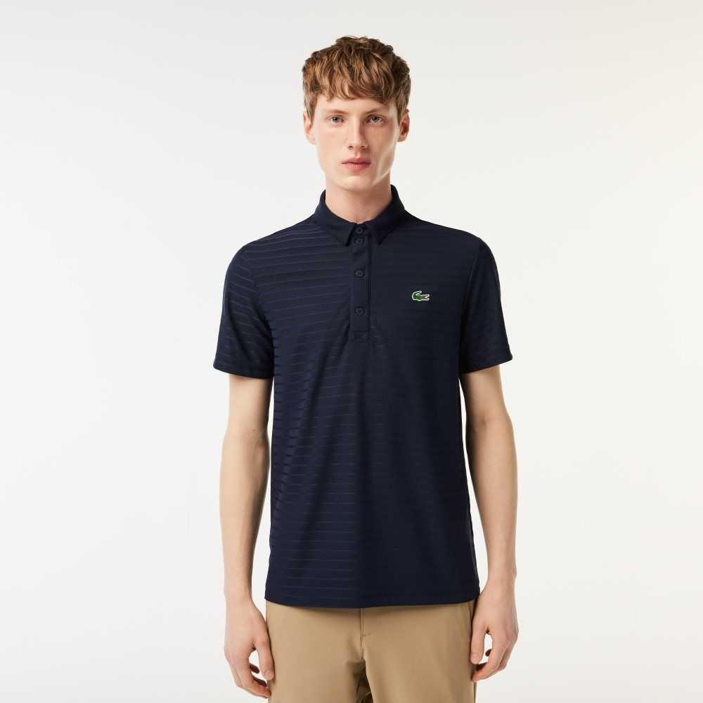 Lacoste SPORT Textured Andas Golf Polo Marinblå Blå | DRMIU-5684