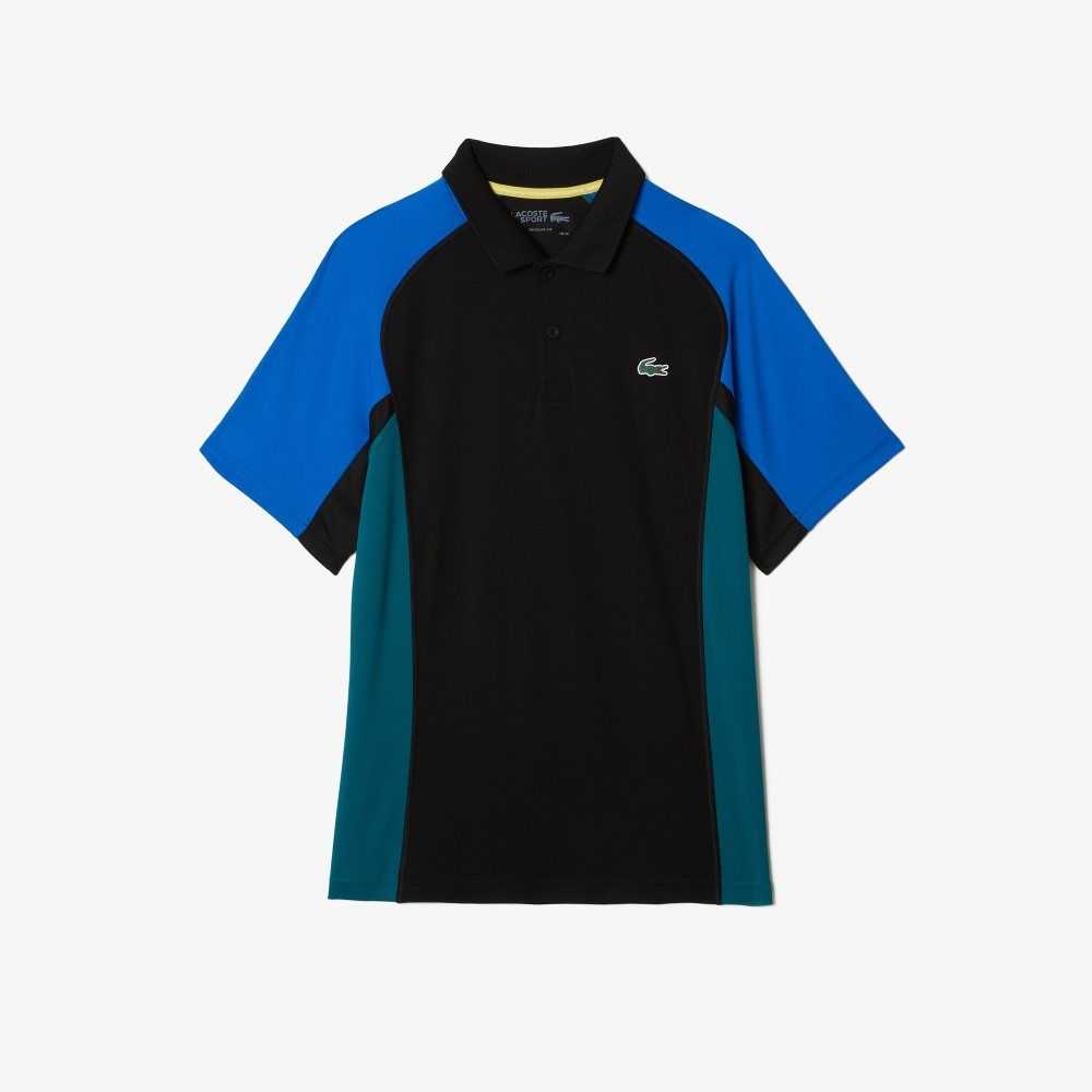 Lacoste SPORT Thermo-Regulating Pique Tennis Svarta Blå Svarta Gröna | CZGWM-8603