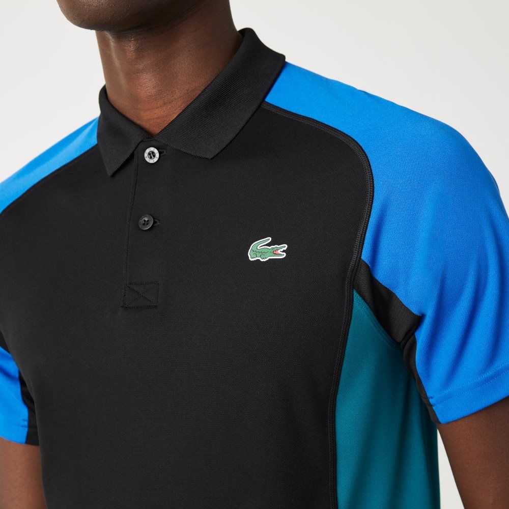 Lacoste SPORT Thermo-Regulating Pique Tennis Svarta Blå Svarta Gröna | CZGWM-8603