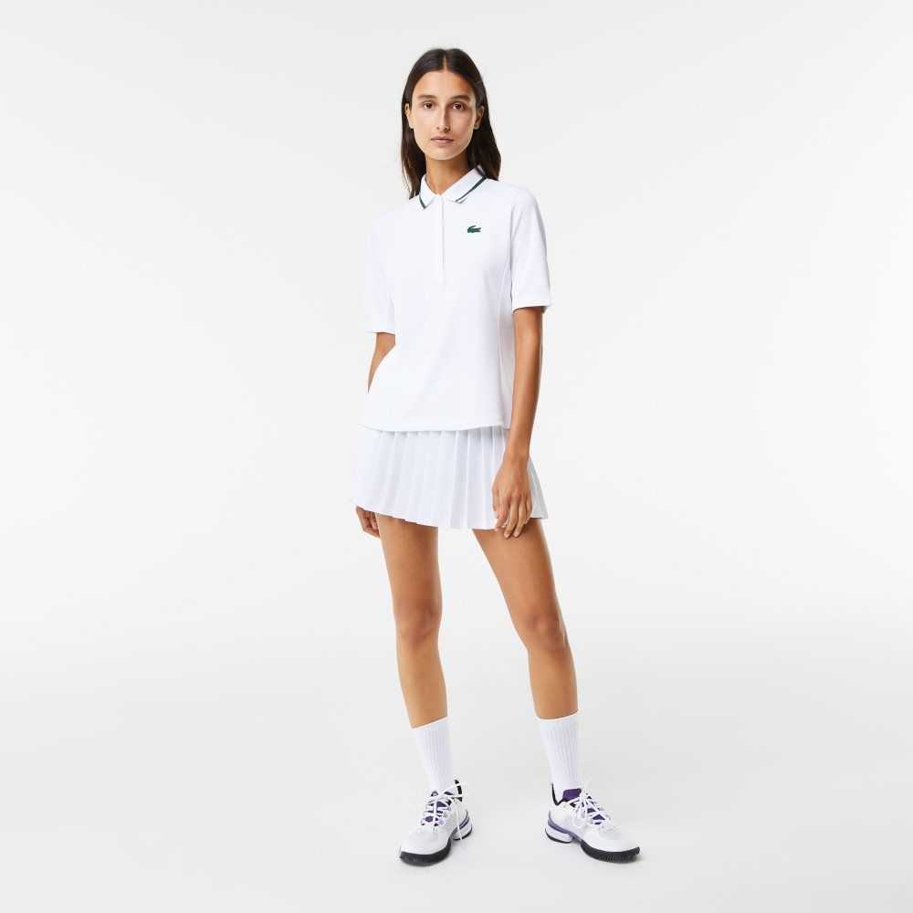 Lacoste SPORT Thermo-Regulating Pique Tennis Vita Gröna | HZAUF-5832