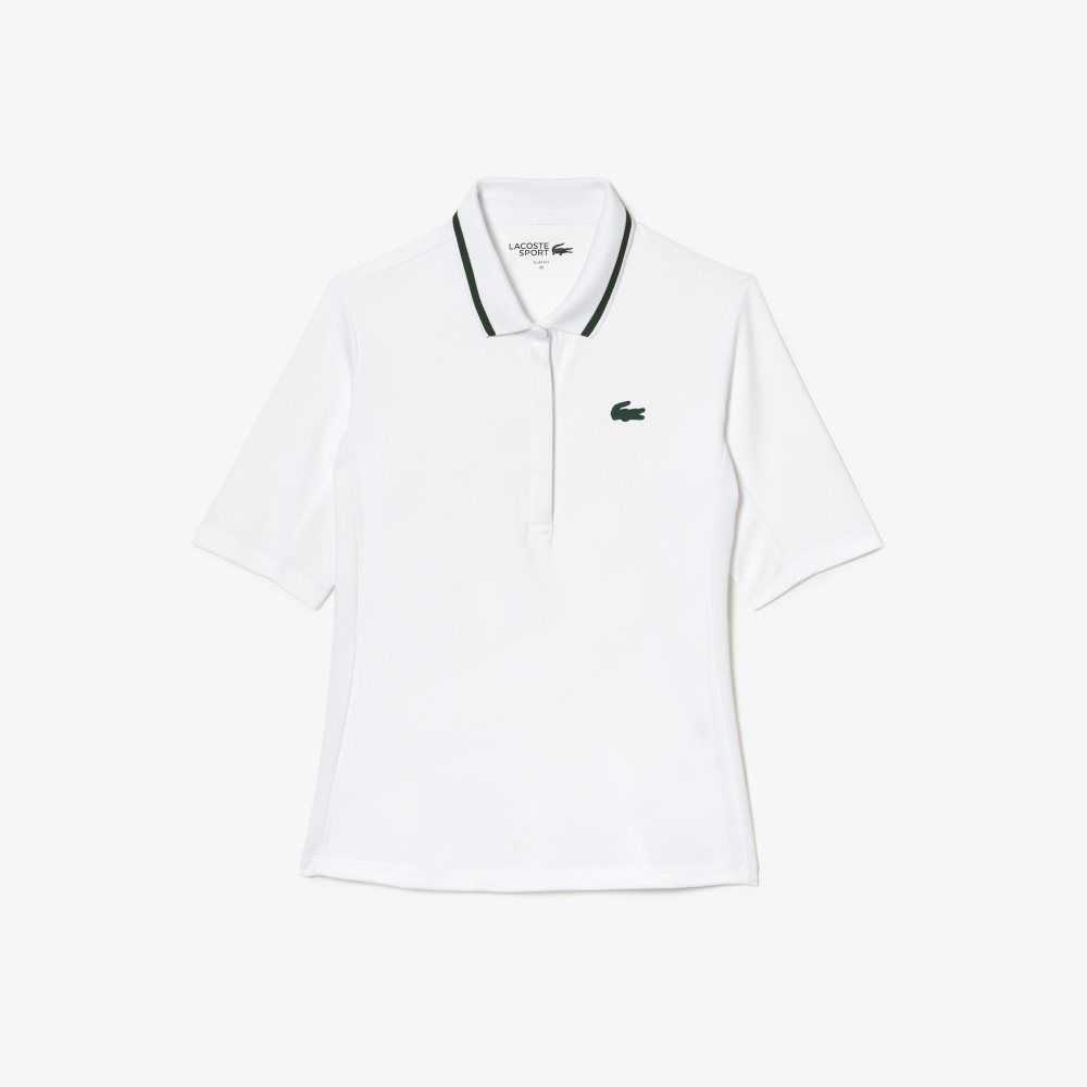 Lacoste SPORT Thermo-Regulating Pique Tennis Vita Gröna | HZAUF-5832