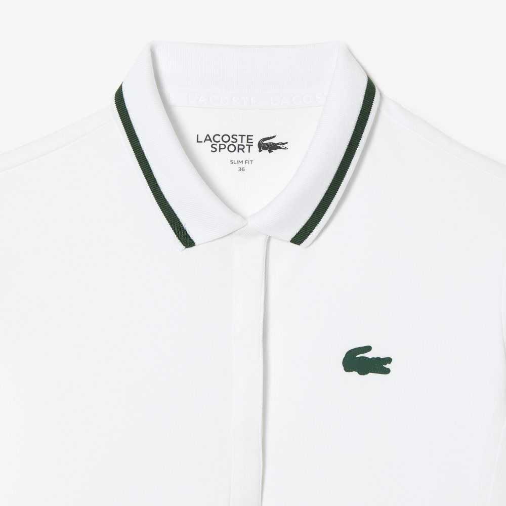 Lacoste SPORT Thermo-Regulating Pique Tennis Vita Gröna | HZAUF-5832