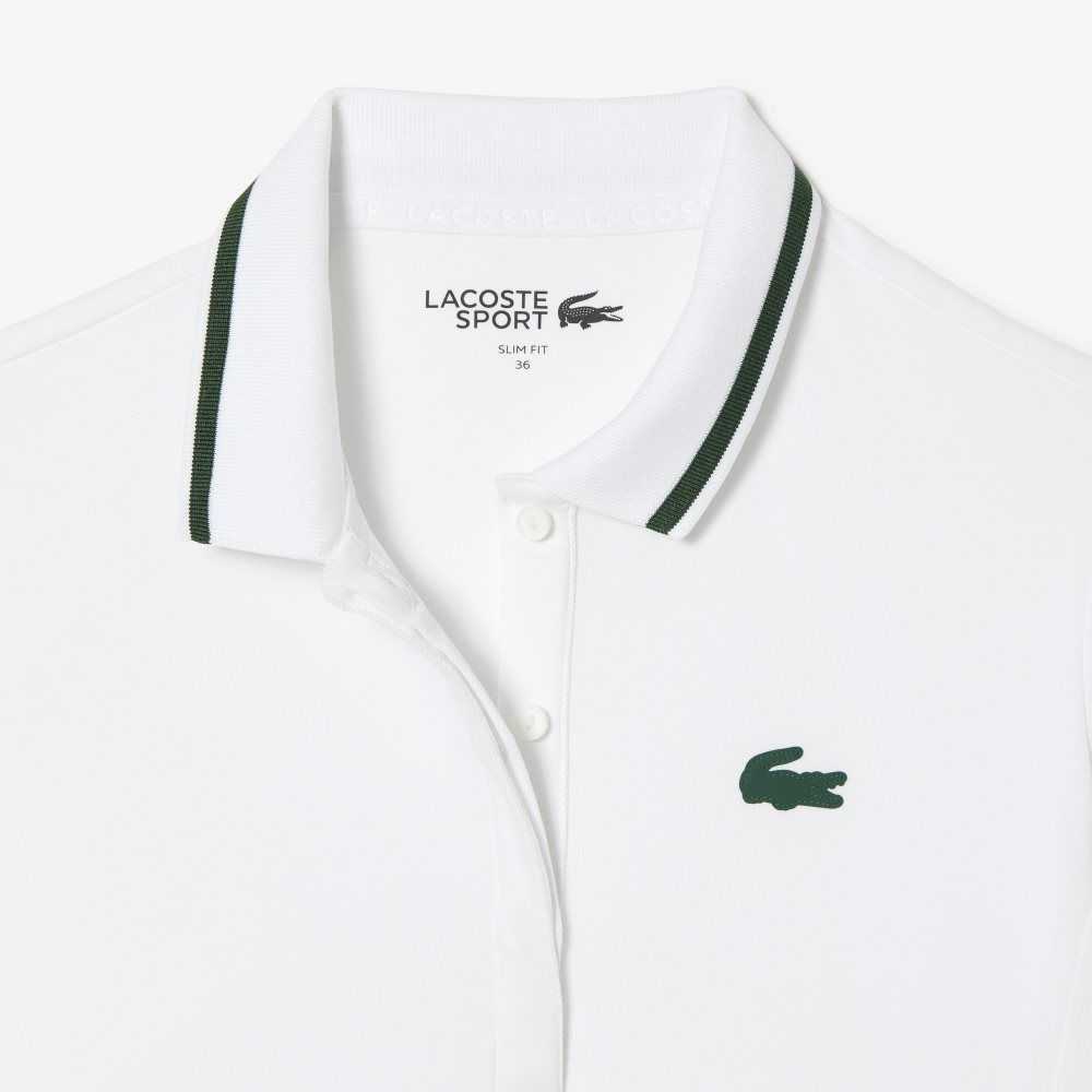 Lacoste SPORT Thermo-Regulating Pique Tennis Vita Gröna | HZAUF-5832