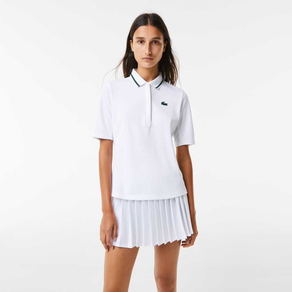 Lacoste SPORT Thermo-Regulating Pique Tennis Vita Gröna | HZAUF-5832