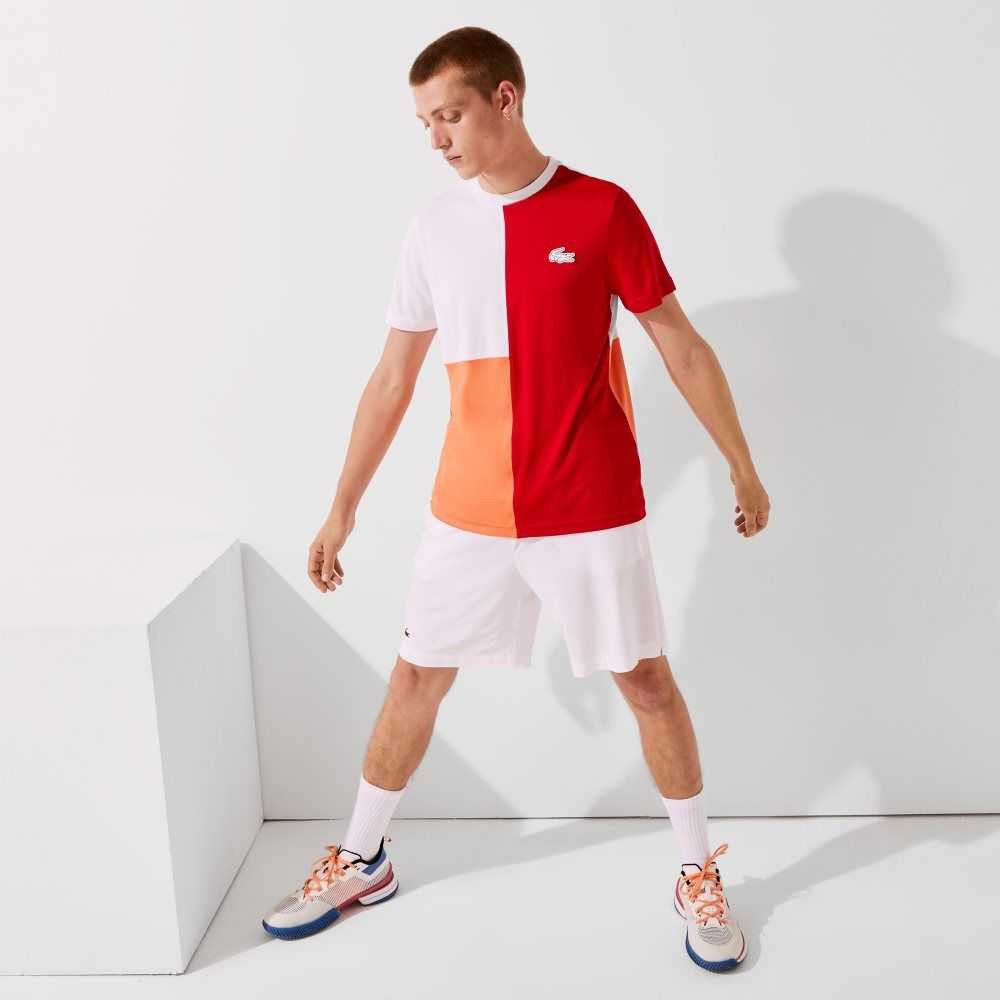 Lacoste SPORT Tricolor Andas Light Pique Röda Vita Orange Vita Svarta | EIGWH-6740