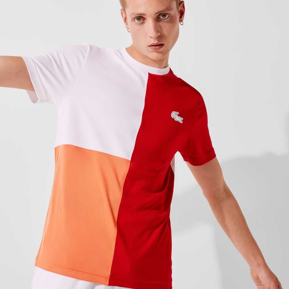 Lacoste SPORT Tricolor Andas Light Pique Röda Vita Orange Vita Svarta | EIGWH-6740