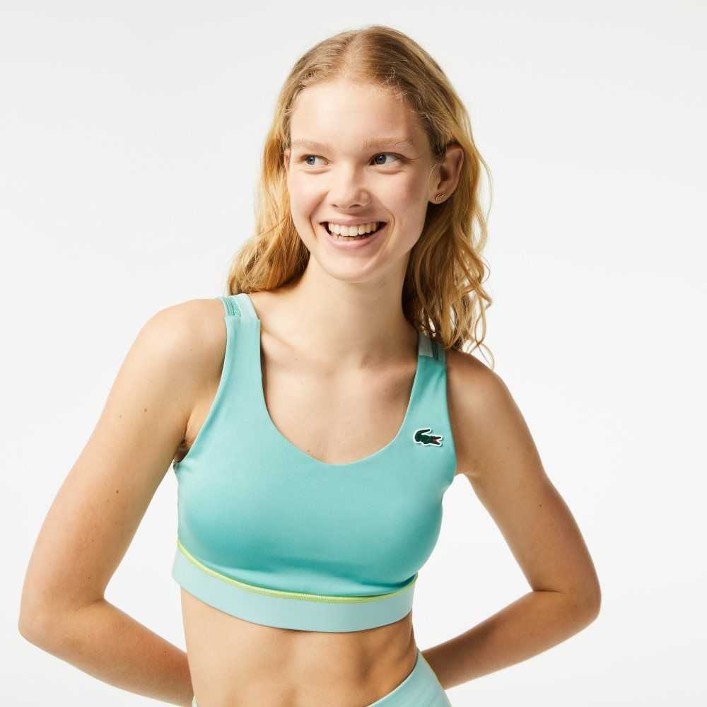 Lacoste SPORT Ultra-Dry Recycled Polyester Sports Bra Gröna Ljusgröna | AGYKI-0976