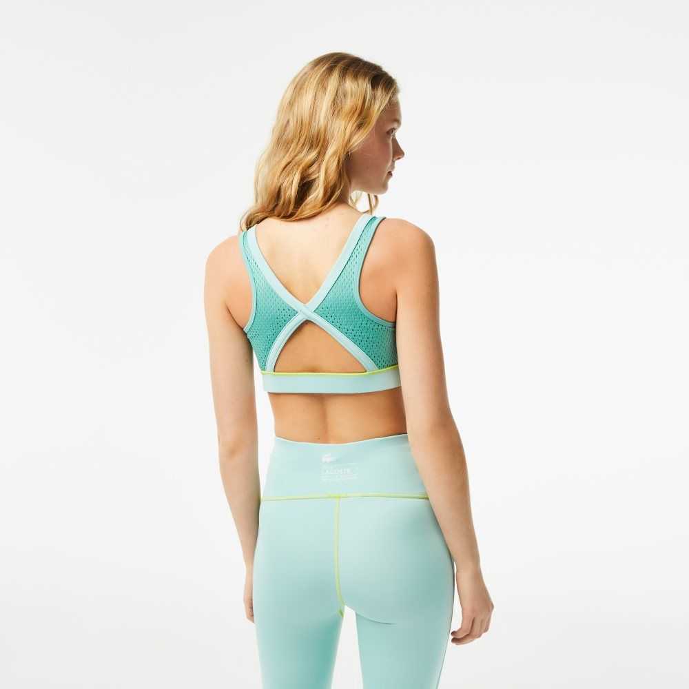 Lacoste SPORT Ultra-Dry Recycled Polyester Sports Bra Gröna Ljusgröna | AGYKI-0976