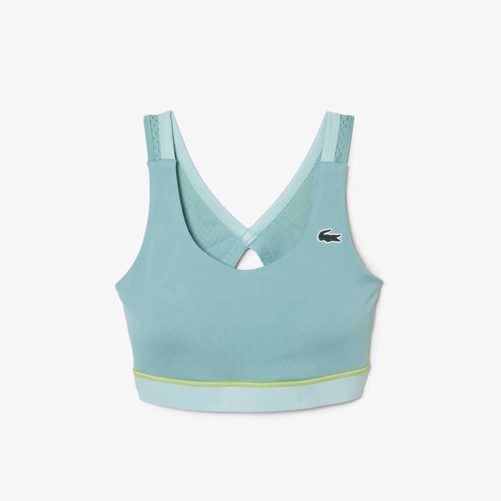 Lacoste SPORT Ultra-Dry Recycled Polyester Sports Bra Gröna Ljusgröna | AGYKI-0976