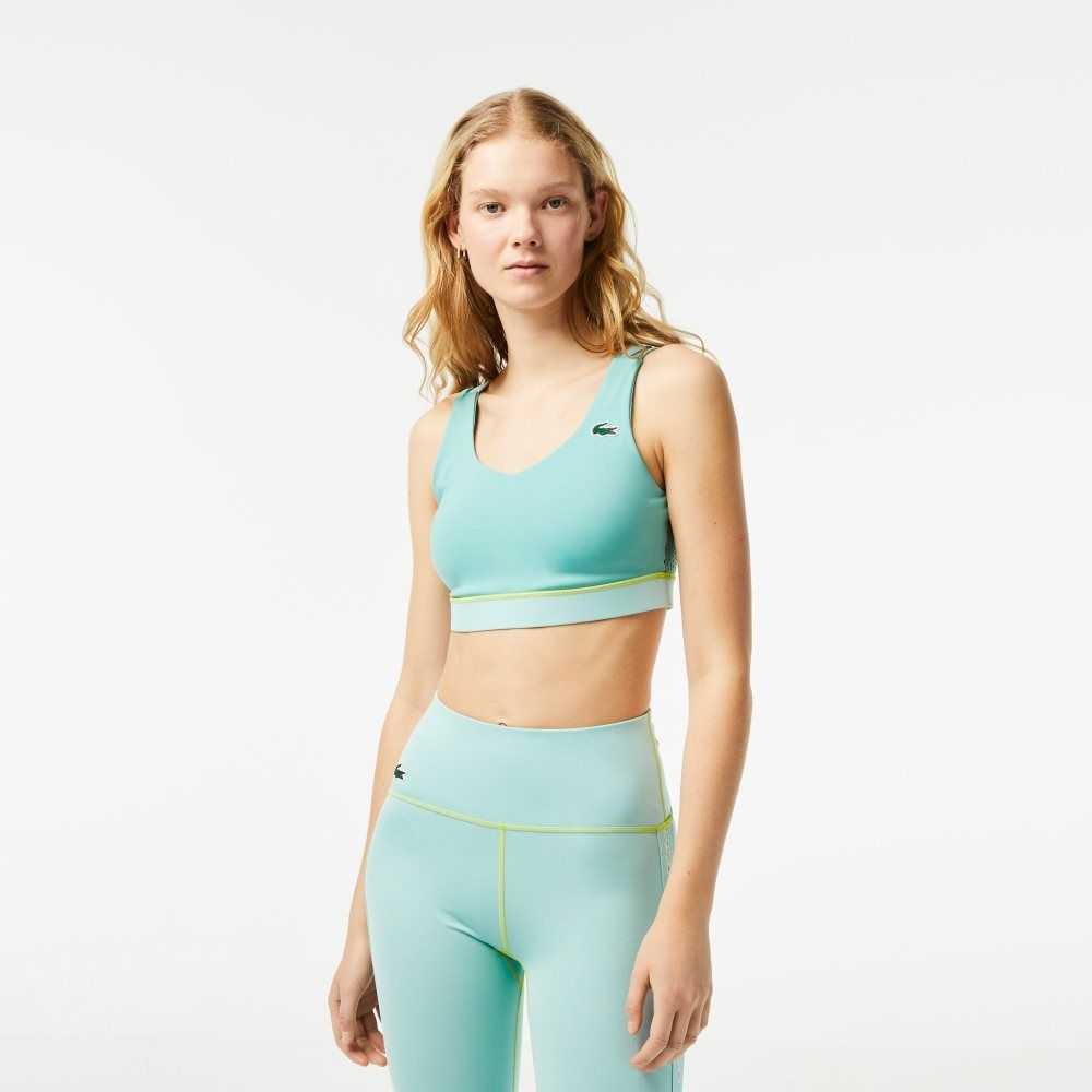 Lacoste SPORT Ultra-Dry Recycled Polyester Sports Bra Gröna Ljusgröna | AGYKI-0976