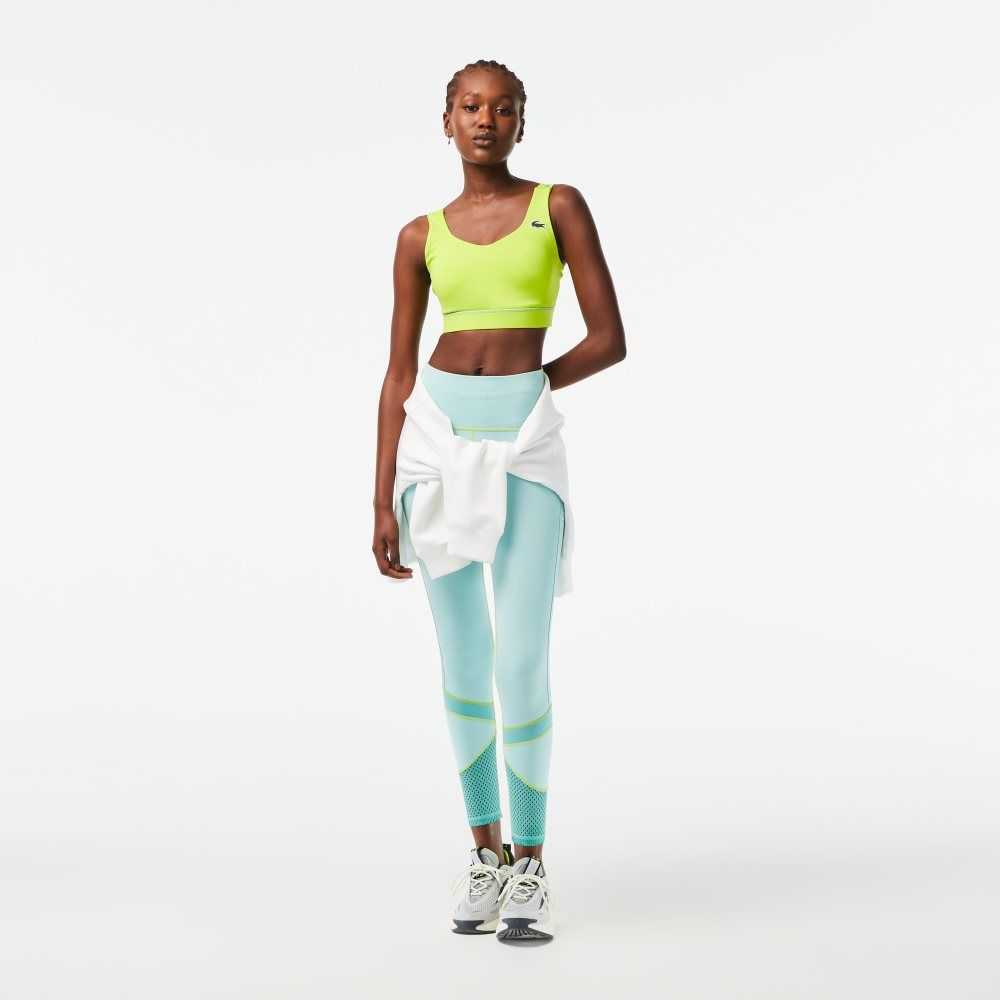 Lacoste SPORT Ultra-Dry Recycled Polyester Sports Bra Gula Gröna | BKRDI-1857