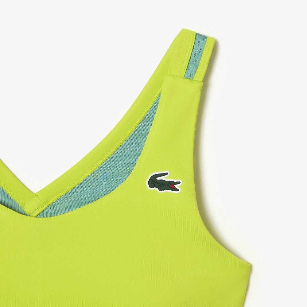 Lacoste SPORT Ultra-Dry Recycled Polyester Sports Bra Gula Gröna | BKRDI-1857