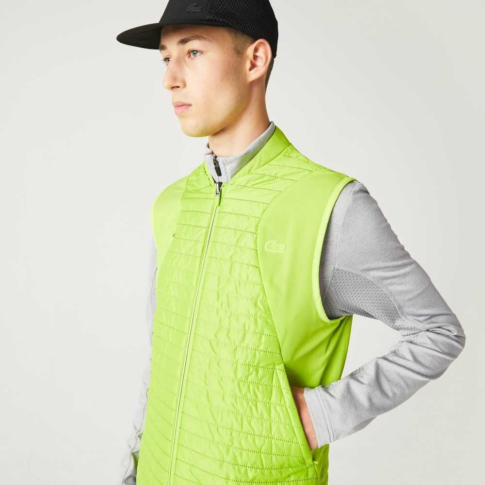 Lacoste SPORT Vadderad Reversible Vest Gula Svarta | MAVYT-0869