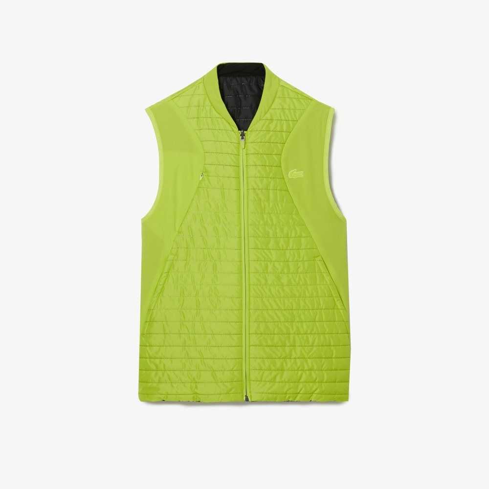 Lacoste SPORT Vadderad Reversible Vest Gula Svarta | MAVYT-0869