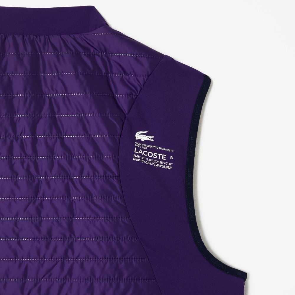 Lacoste SPORT Vadderad Reversible Vest Lila Marinblå Blå | BCGEM-5391