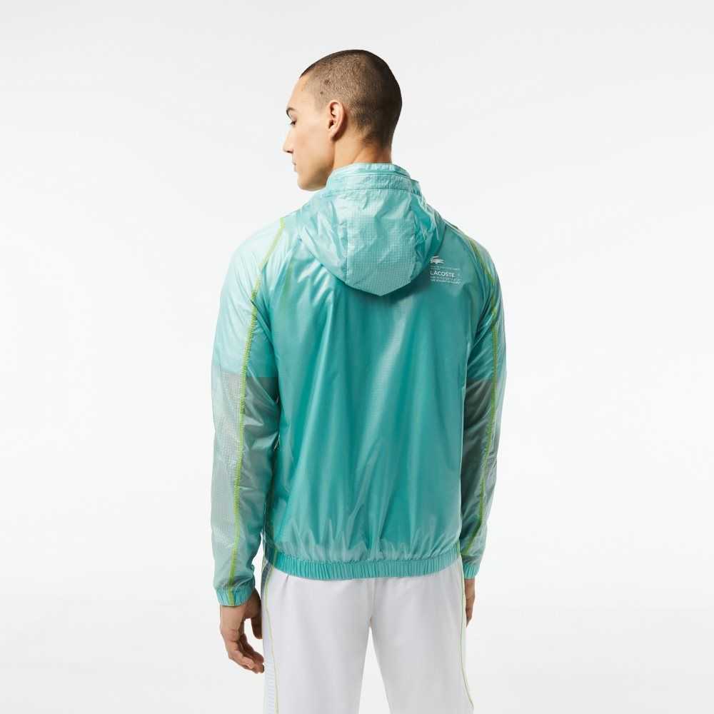 Lacoste SPORT Vattentäta Hooded Windbreaker Mintgröna | YUBKC-9273