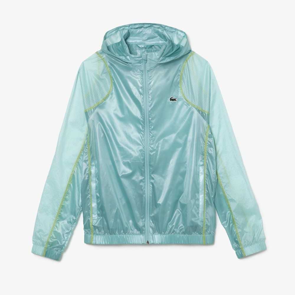 Lacoste SPORT Vattentäta Hooded Windbreaker Mintgröna | YUBKC-9273