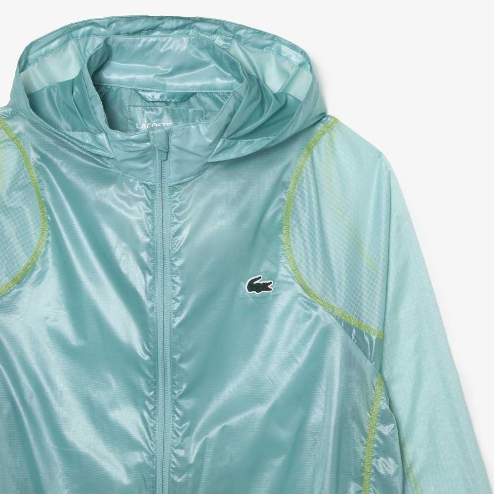 Lacoste SPORT Vattentäta Hooded Windbreaker Mintgröna | YUBKC-9273