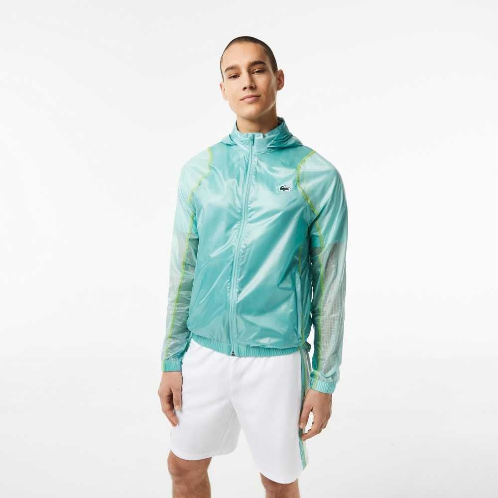 Lacoste SPORT Vattentäta Hooded Windbreaker Mintgröna | YUBKC-9273