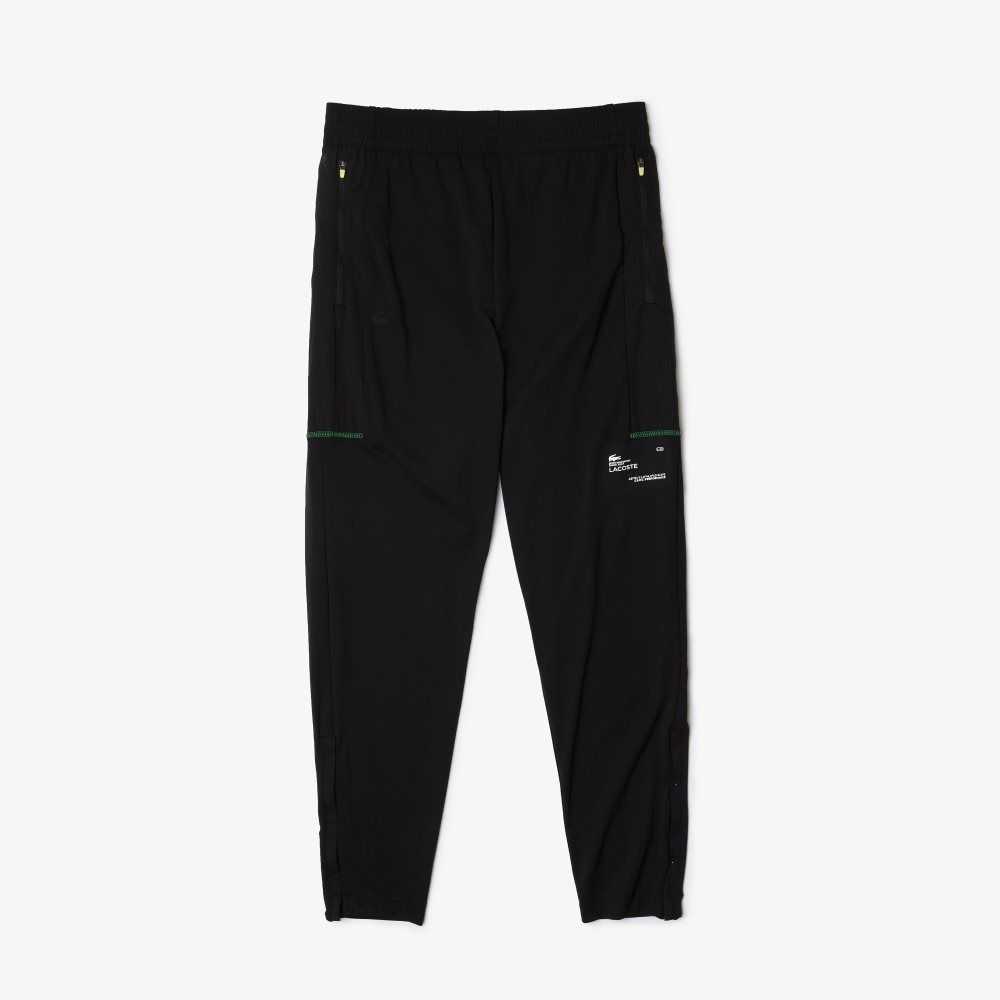 Lacoste SPORT Zip Pockets Tapered Tracksuit Svarta Vita | HECVT-7510