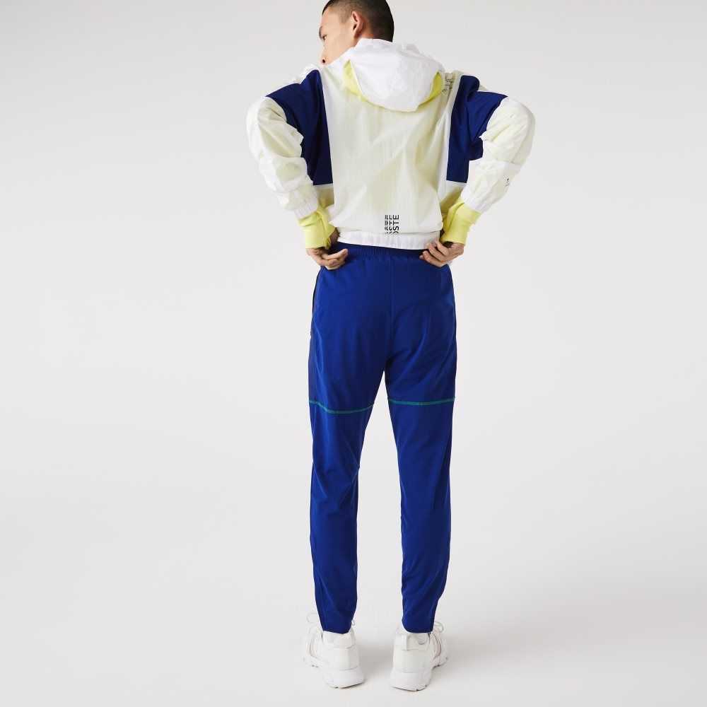 Lacoste SPORT Zip Pockets Tapered Tracksuit Blå Vita | IFJTX-7482