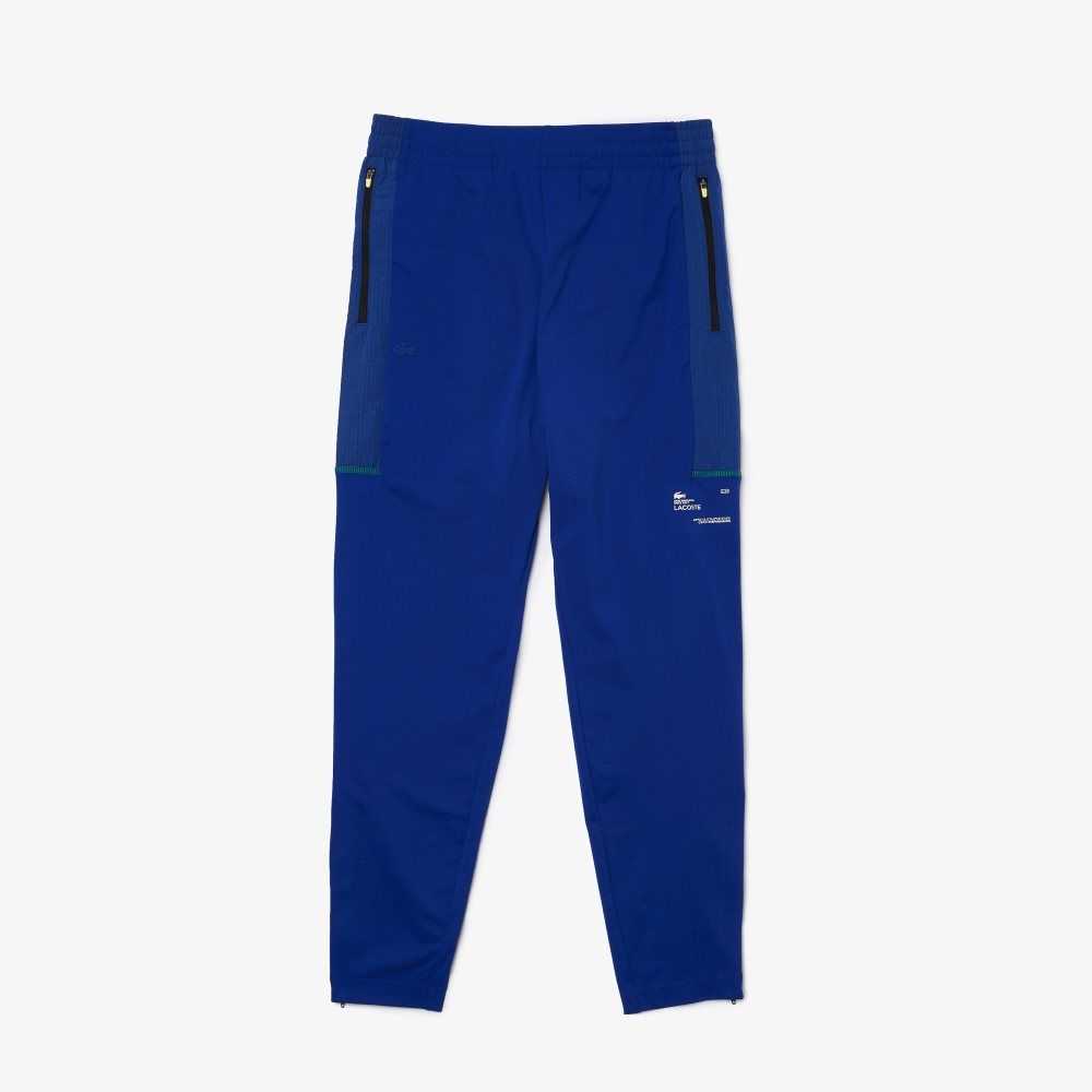 Lacoste SPORT Zip Pockets Tapered Tracksuit Blå Vita | IFJTX-7482