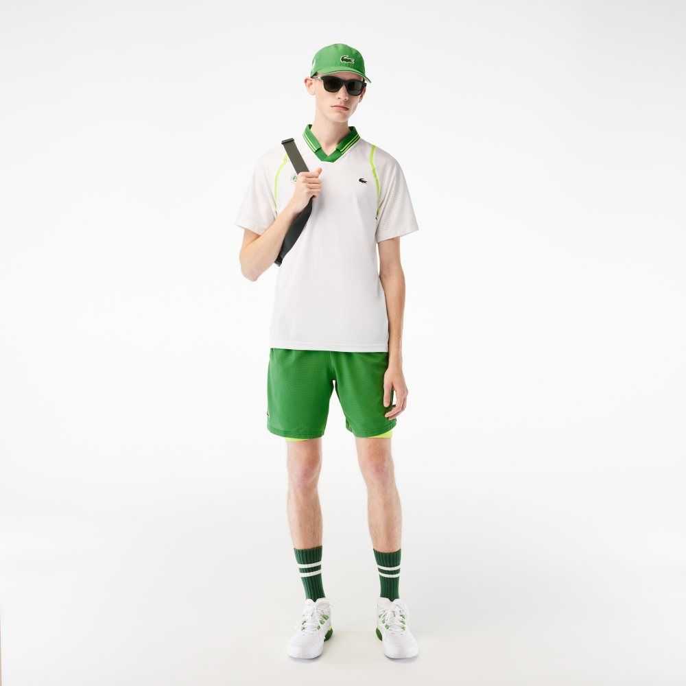 Lacoste SPORT x Daniil Medvedev Roland Garros Edition Team Leader Vita Gröna | ZUBMG-0541