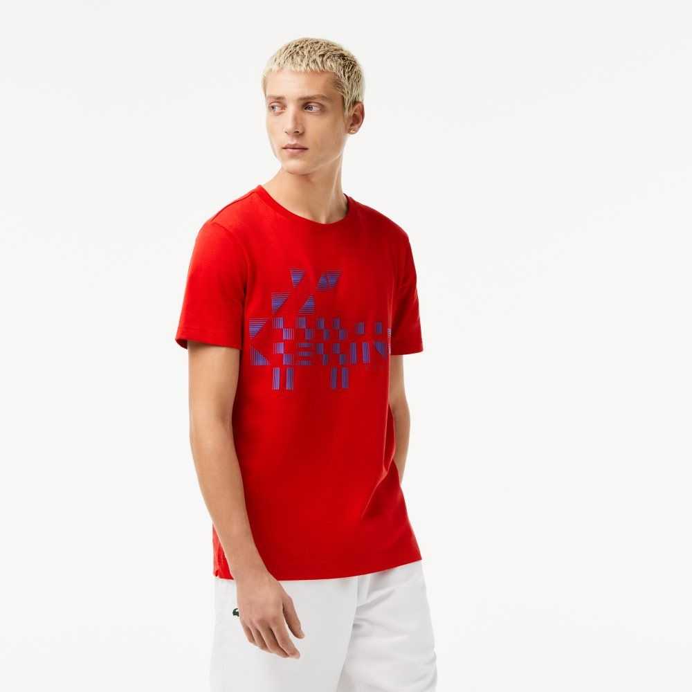 Lacoste SPORT x Novak Djokovic Printed Röda | SZVDO-5849