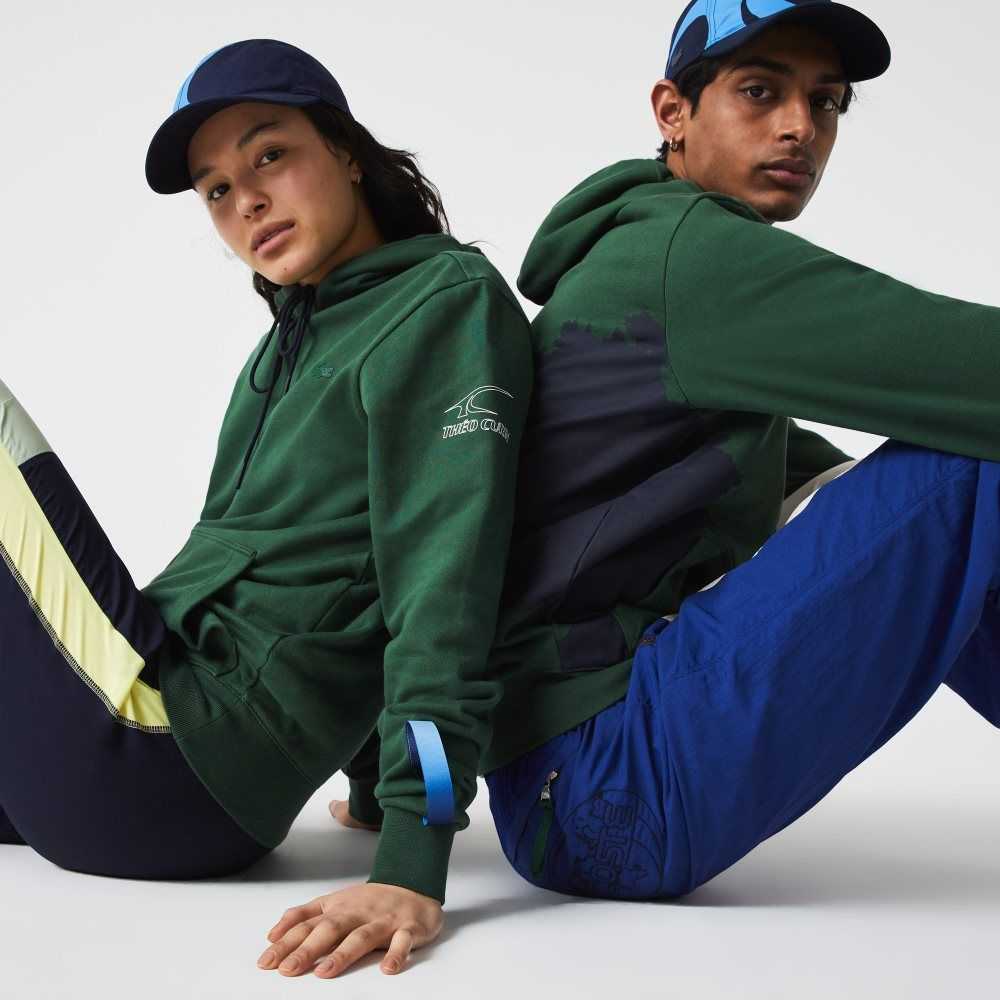 Lacoste SPORT x Theo Curin Organic Bomull Hoodie Gröna Marinblå Blå | OBJLE-1896