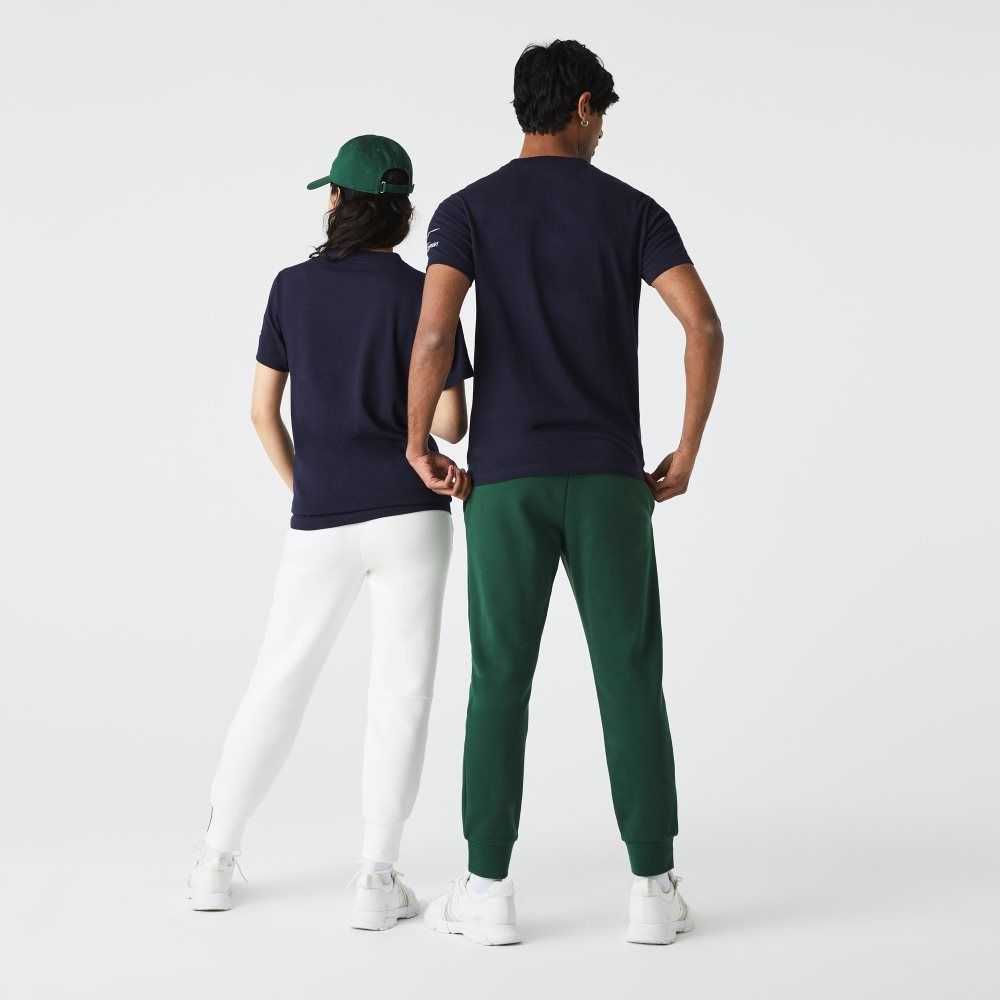 Lacoste SPORT x Theo Curin Tryck Jersey T-Shirt Marinblå Blå Blå Vita | HGTES-7301