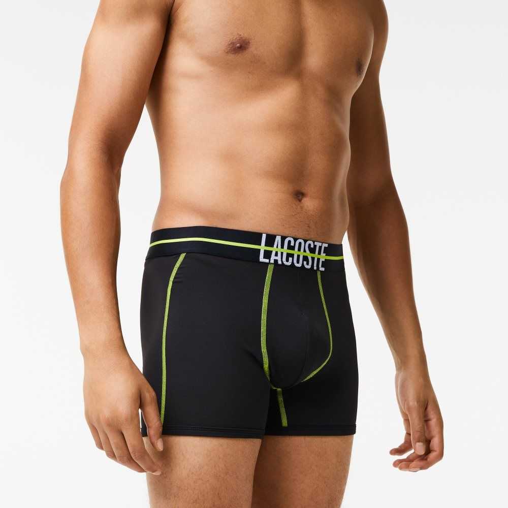 Lacoste Seamless Jersey Trunk Svarta Gula | QVGHY-4317