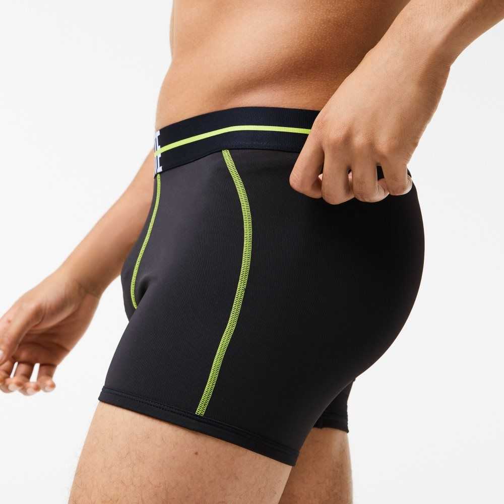 Lacoste Seamless Jersey Trunk Svarta Gula | QVGHY-4317