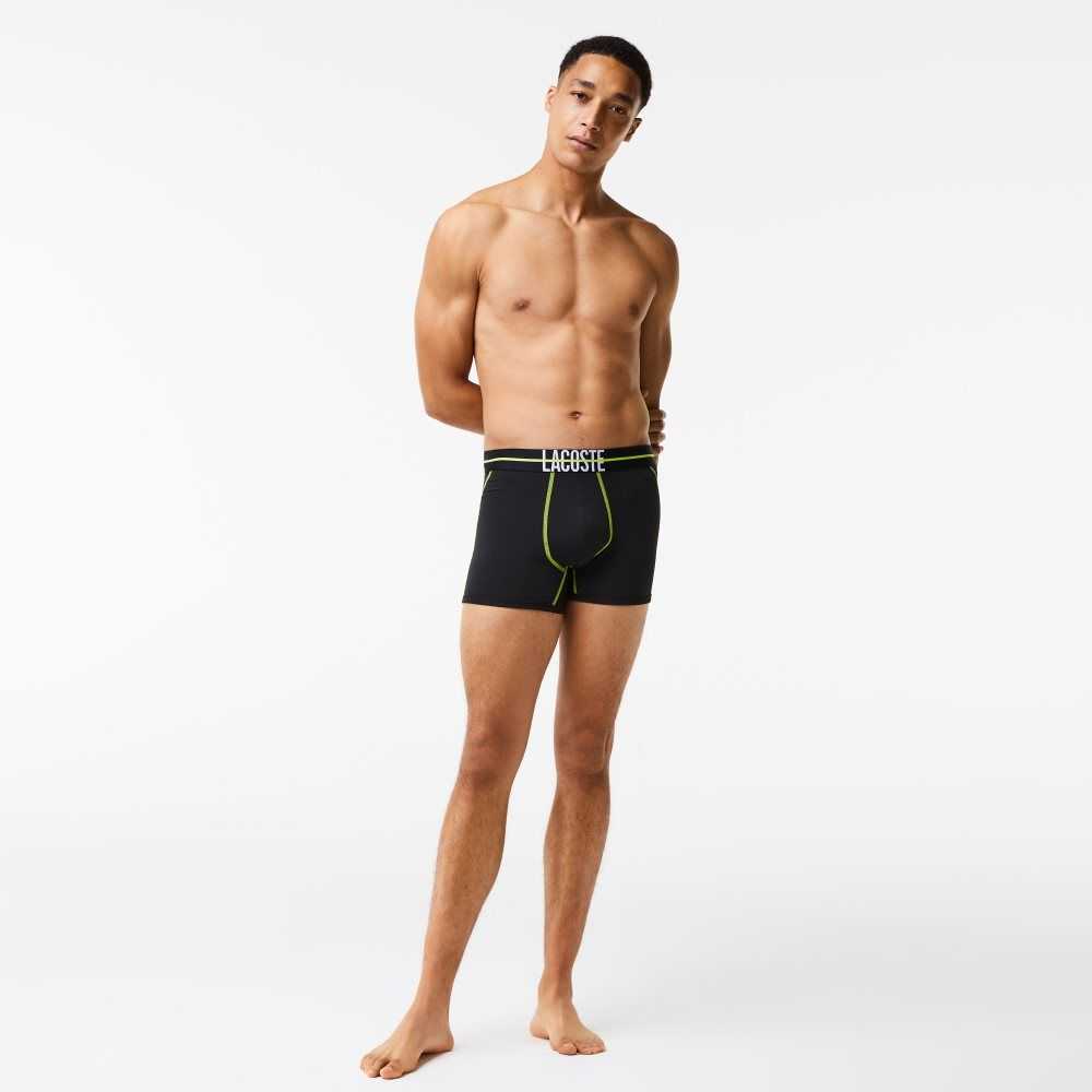 Lacoste Seamless Jersey Trunk Svarta Gula | QVGHY-4317