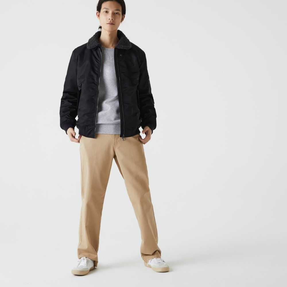 Lacoste Sherpa Collar Vadderad Bomber Mörkgrå Marinblå Blå | LUWZN-9705