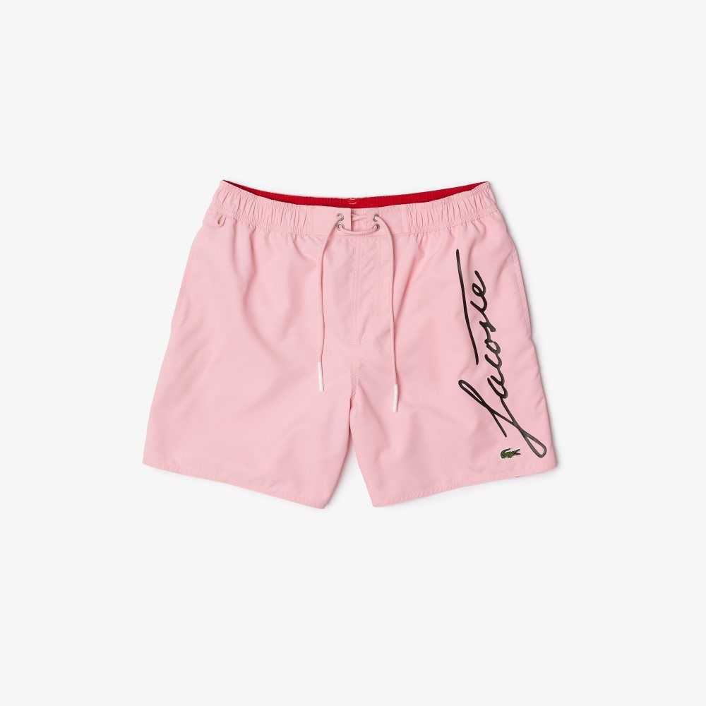 Lacoste Signature Print Light Rosa | UORWB-8173