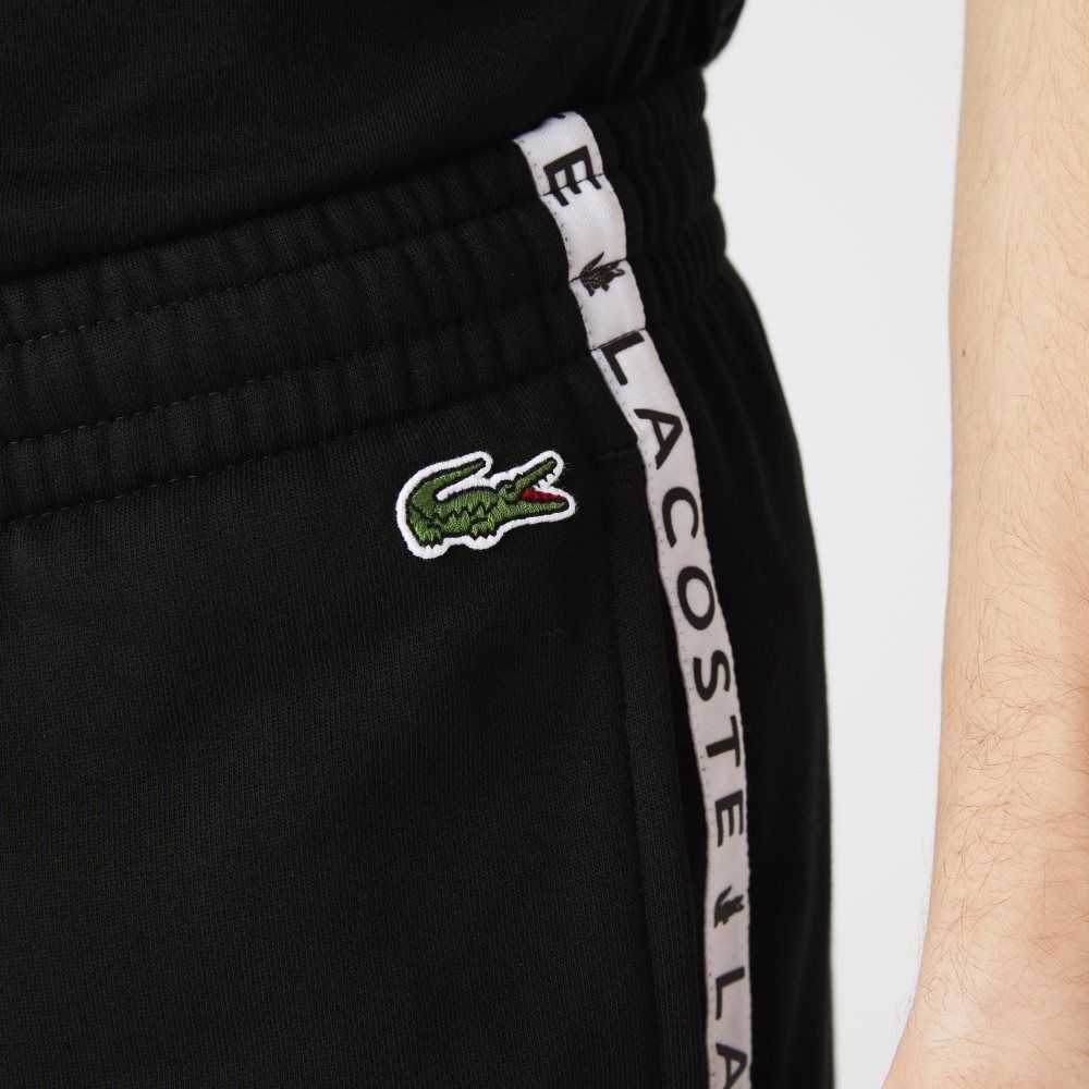 Lacoste Signature Randig Colorblock Fleece Jogging Pants Svarta | MSHEO-3426