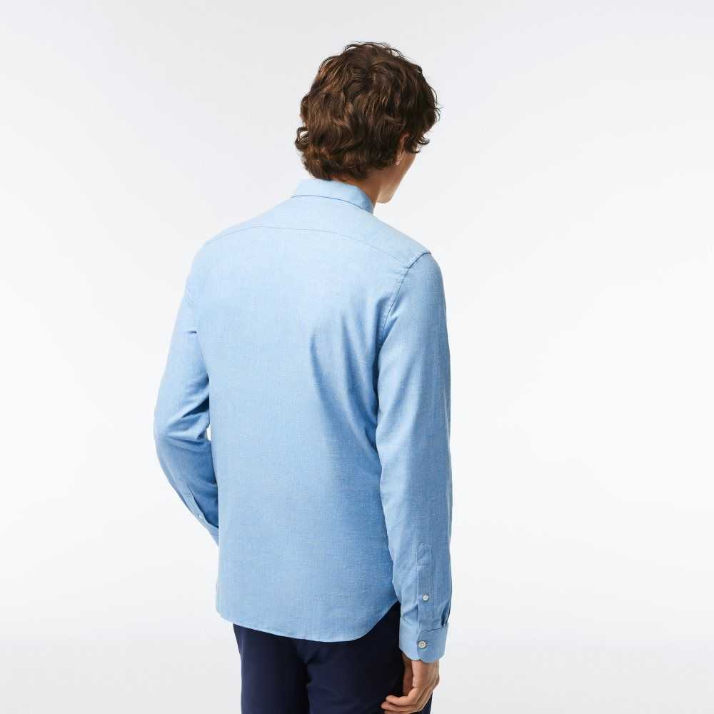 Lacoste Slim Fit Bomull Chambray Blå Vita | SLYVZ-8315