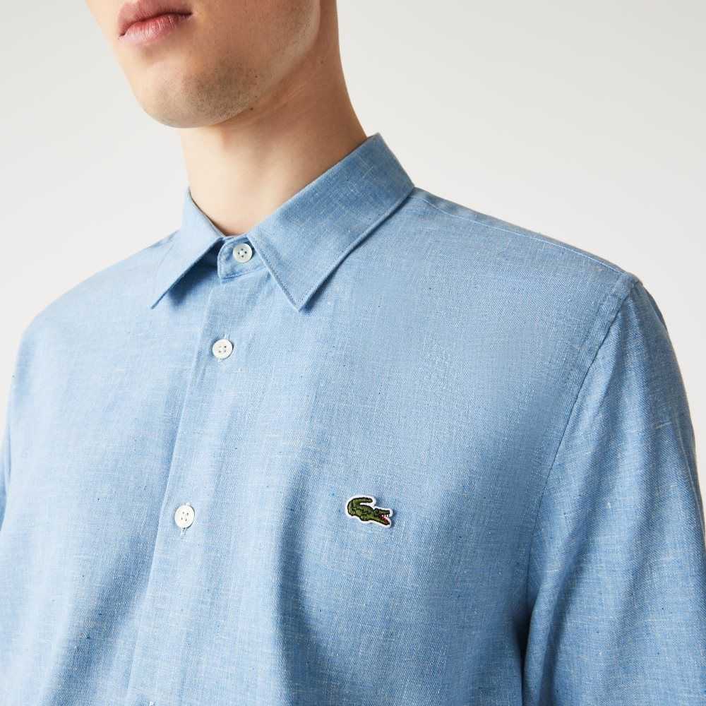 Lacoste Slim Fit Bomull Chambray Blå Vita | SLYVZ-8315