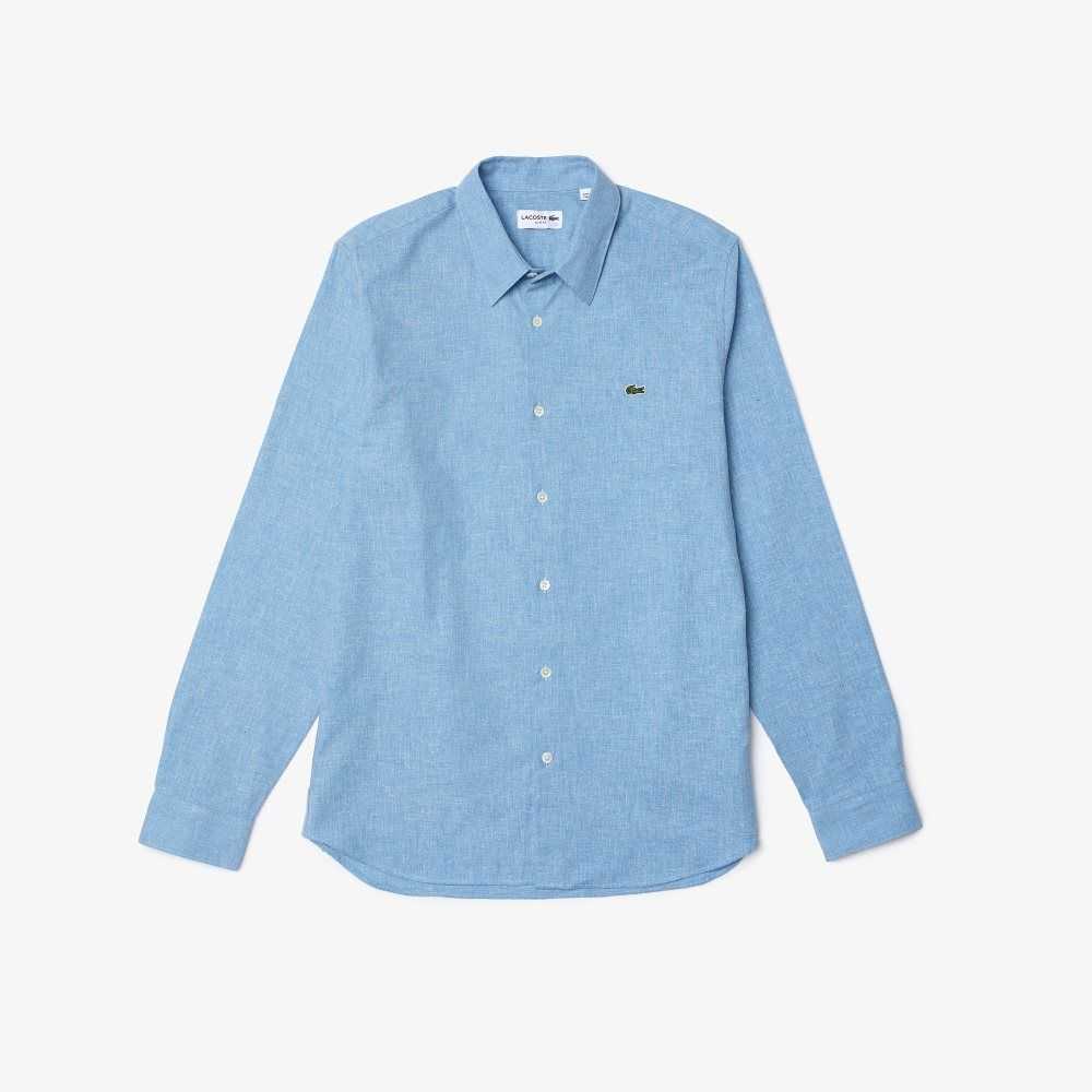 Lacoste Slim Fit Bomull Chambray Blå Vita | SLYVZ-8315