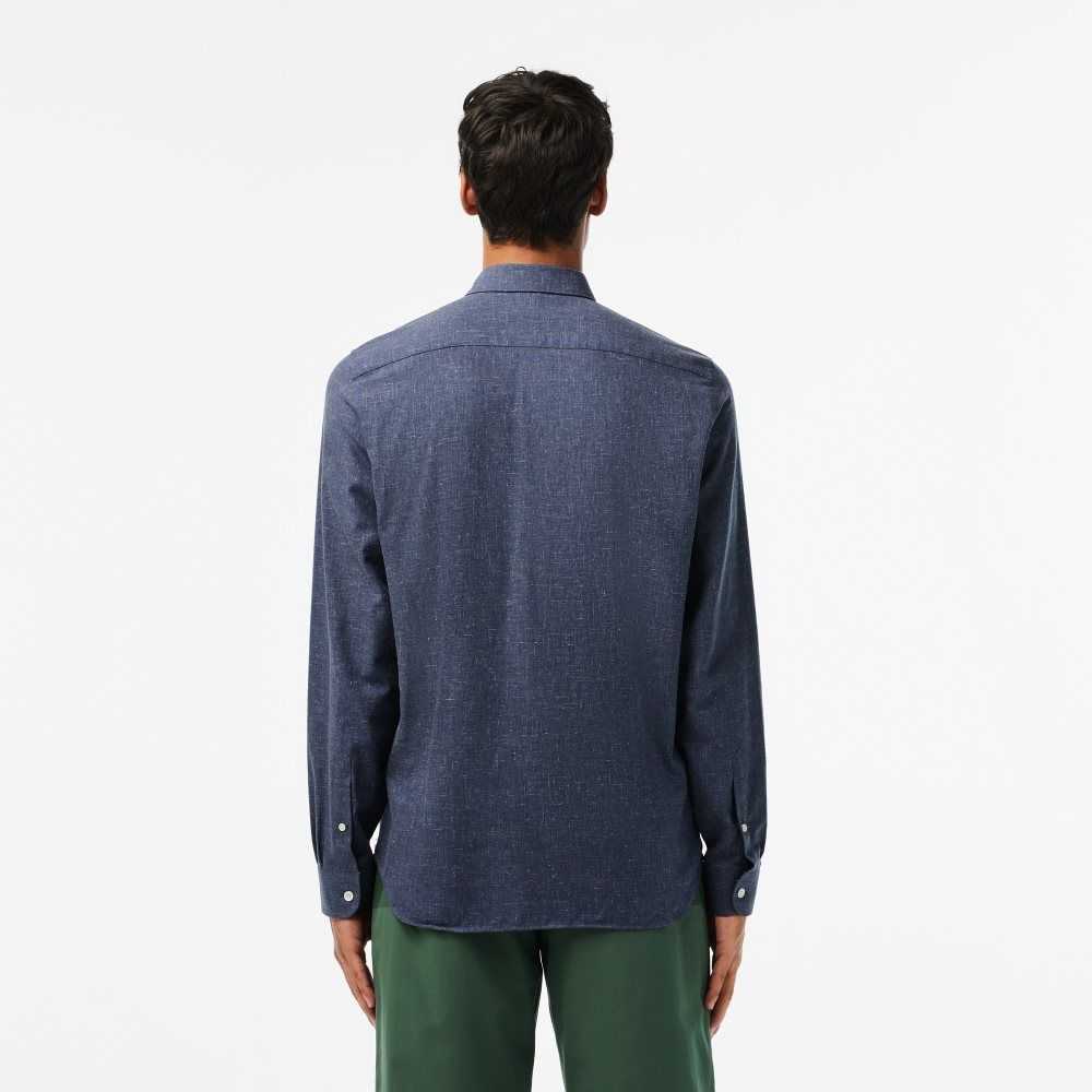 Lacoste Slim Fit Bomull Chambray Marinblå Blå Vita | AMJEQ-7362