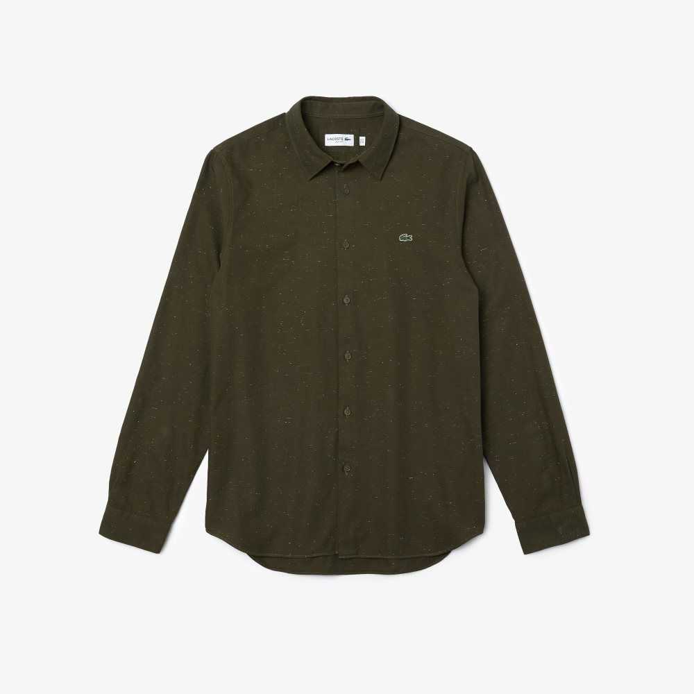 Lacoste Slim Fit Flamed Bomull Khaki Gröna Vita | EAMPO-7306