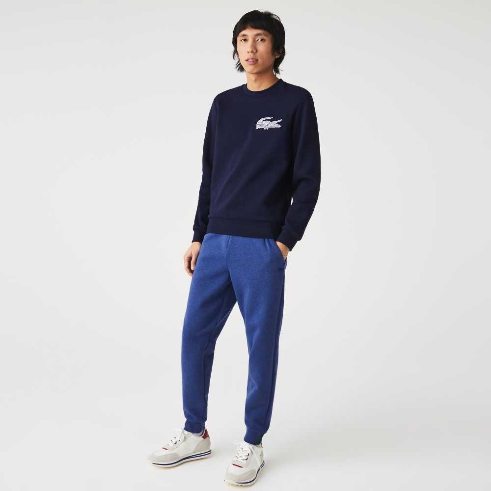 Lacoste Slim Fit Heathered Bomull Blend Tracksuit Blå | WSCQK-5720