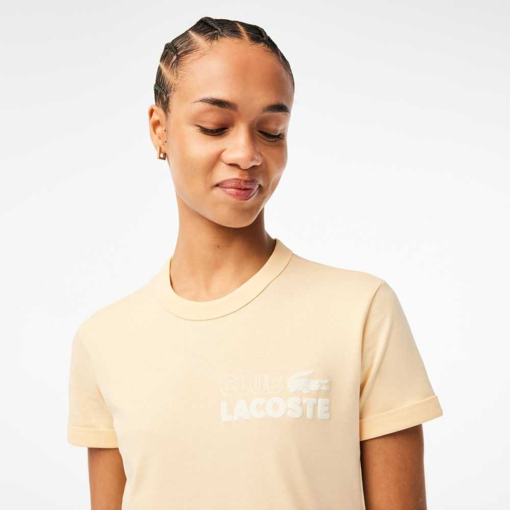 Lacoste Slim Fit Organic Bomull Jersey T-Shirt Gula | DVKYA-1382