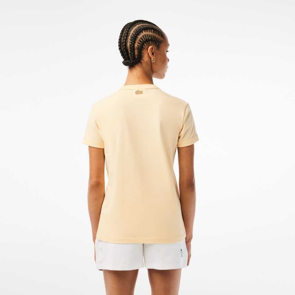 Lacoste Slim Fit Organic Bomull Jersey T-Shirt Gula | DVKYA-1382