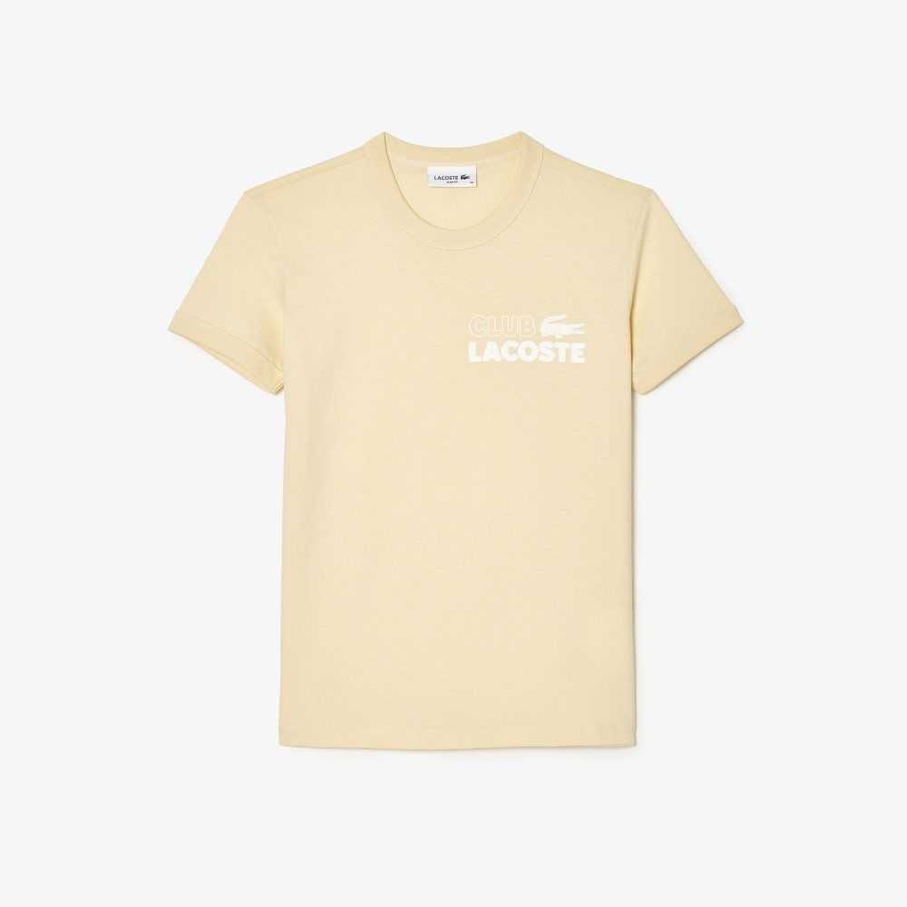 Lacoste Slim Fit Organic Bomull Jersey T-Shirt Gula | DVKYA-1382