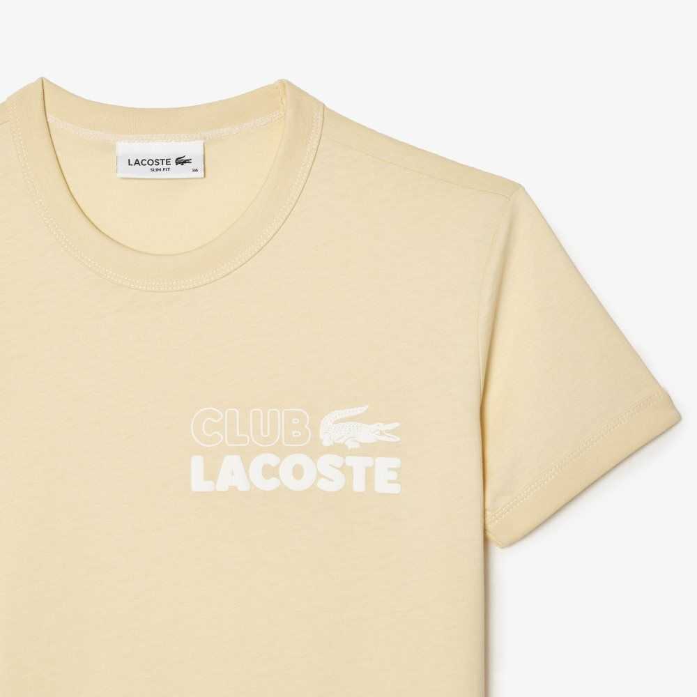 Lacoste Slim Fit Organic Bomull Jersey T-Shirt Gula | DVKYA-1382