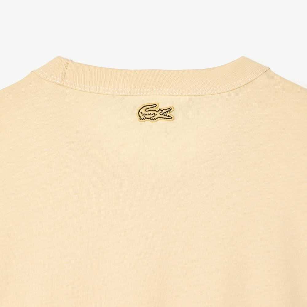 Lacoste Slim Fit Organic Bomull Jersey T-Shirt Gula | DVKYA-1382