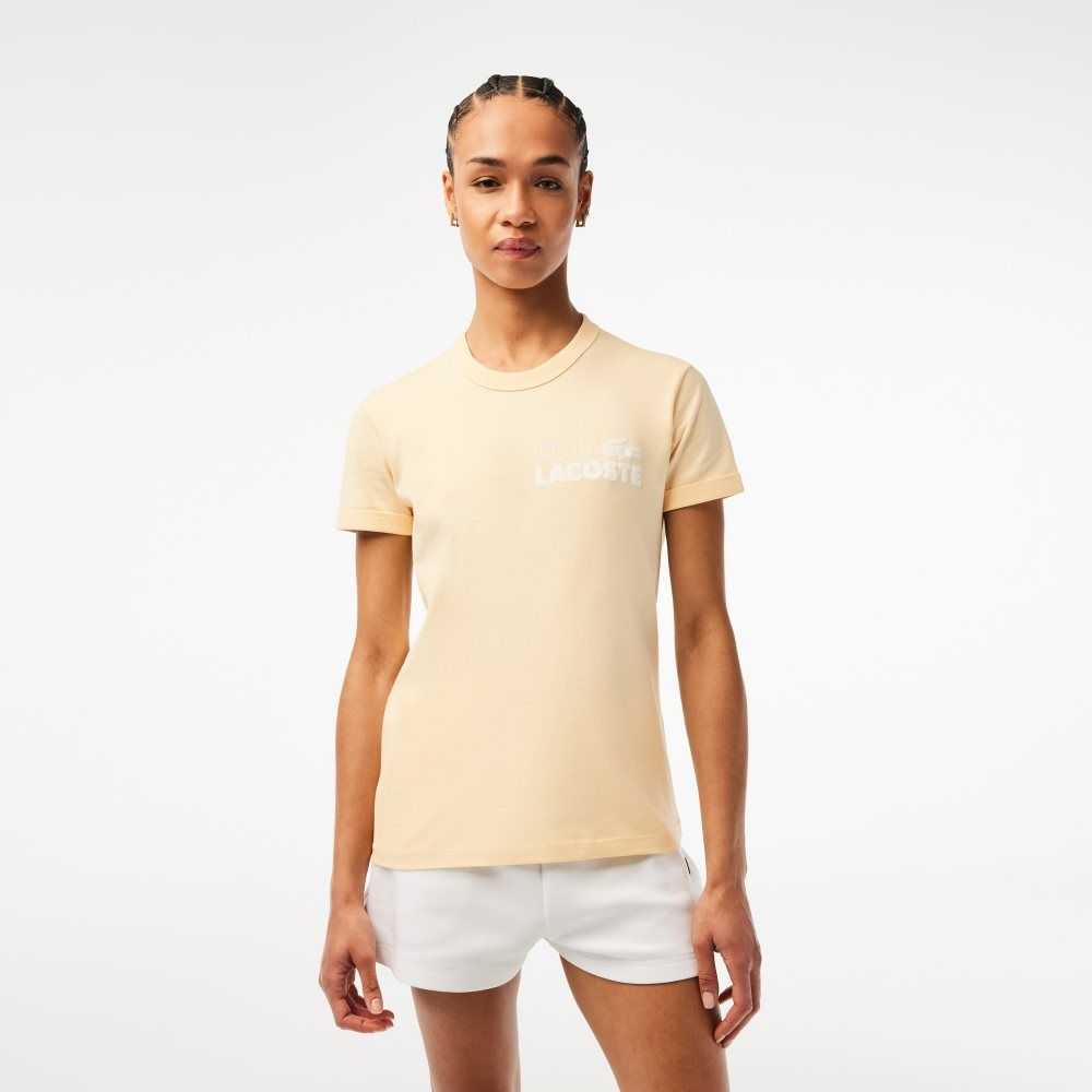 Lacoste Slim Fit Organic Bomull Jersey T-Shirt Gula | DVKYA-1382